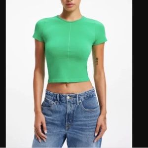 XL GOOD SOFT SCULPTED TEE - GOOD AMERICAN - SUMMERGREEN002